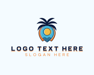 Beach - Tropical Fruit Location Pin logo design