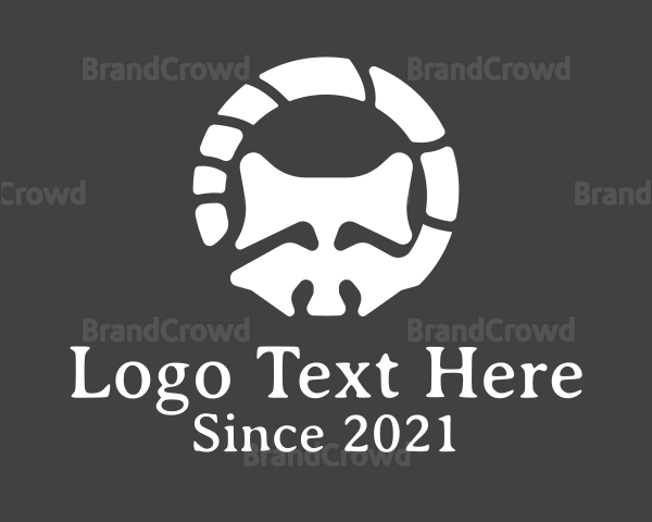 Abstract Raccoon Skeleton Stone Logo