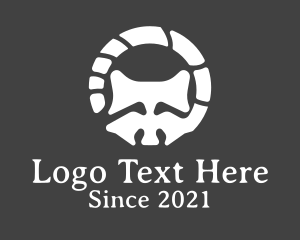 Abstract Raccoon Skeleton Stone logo design