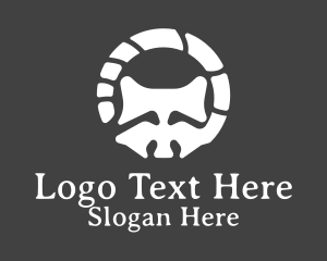 Abstract Raccoon Skeleton Stone Logo