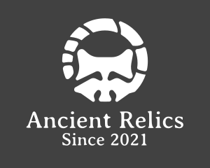 Fossil - Abstract Raccoon Skeleton Stone logo design