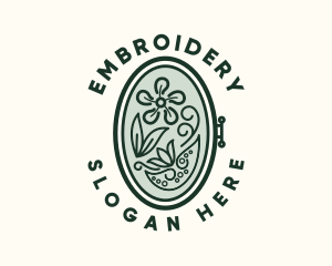 Orchid Flower Embroidery  logo design