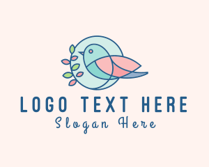 Pretty Bird Leaves logo design