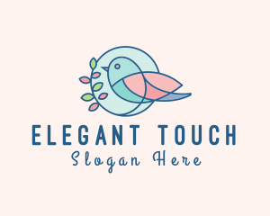 Delicate - Pretty Bird Leaves logo design