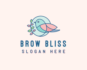 Pretty Bird Leaves logo design