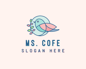 Pretty Bird Leaves logo design