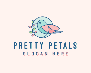 Pretty Bird Leaves logo design