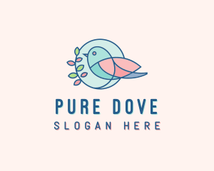 Pretty Bird Leaves logo design