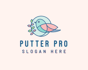 Pretty Bird Leaves logo design