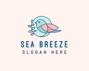 Pretty Bird Leaves logo design