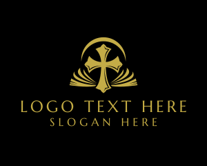 Theology - Holy Bible Cross logo design