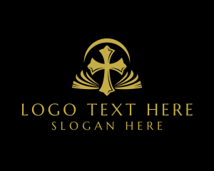 Mass - Holy Bible Cross logo design