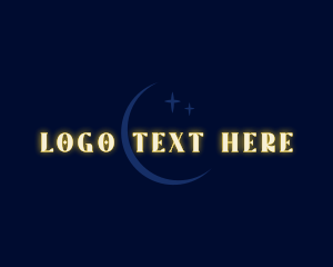 Heaven - Cosmic Moon Wordmark logo design