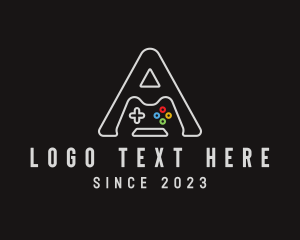 Gamepad - Letter A Gaming Joystick logo design
