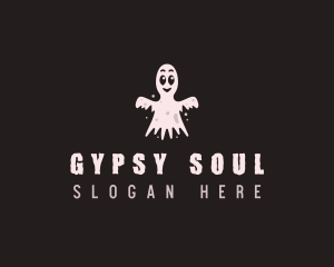 Spooky Cartoon Ghost logo design