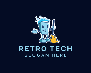 Retro Housekeeping Bucket logo design