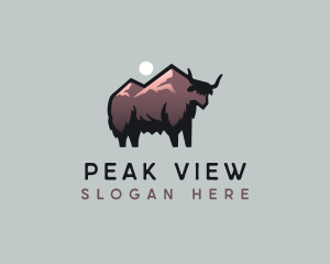 Mountain - Mountain Yak Wildlife logo design