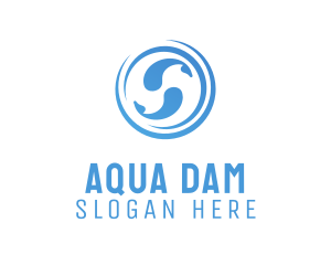 Blue Aqua Fishes logo design