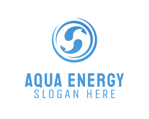 Blue Aqua Fishes logo design