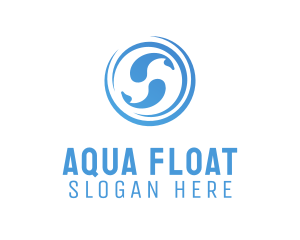 Blue Aqua Fishes logo design