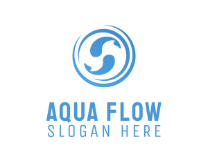 Blue Aqua Fishes logo design