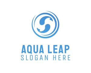 Blue Aqua Fishes logo design