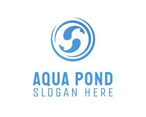 Blue Aqua Fishes logo design