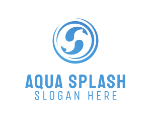 Blue Aqua Fishes logo design