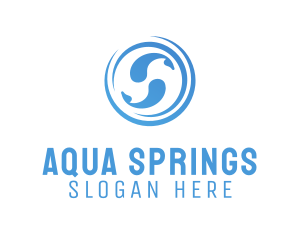 Blue Aqua Fishes logo design
