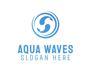 Blue Aqua Fishes logo design