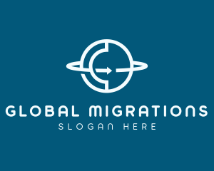 Global Arrow Orbit logo design