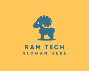 Wildlife Ram Silhouette logo design