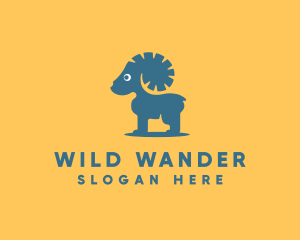 Wildlife Ram Silhouette logo design