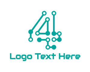 Communication - Circuitry Number 4 logo design