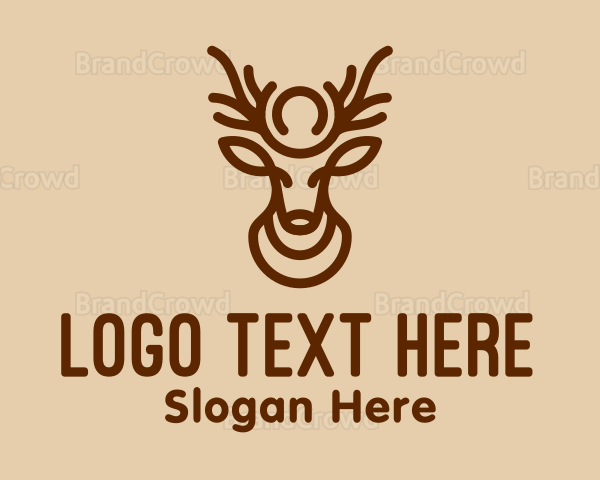 Brown Minimalist Deer Logo