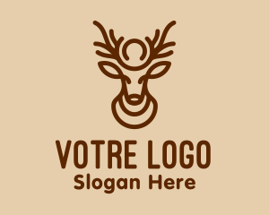 Brown Minimalist Deer Logo