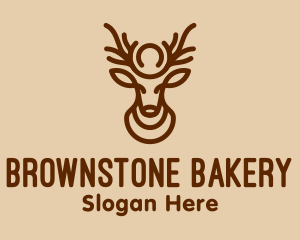 Brown - Brown Minimalist Deer logo design