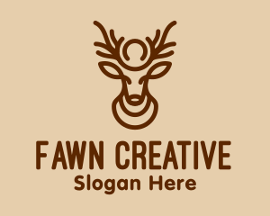 Brown Minimalist Deer logo design