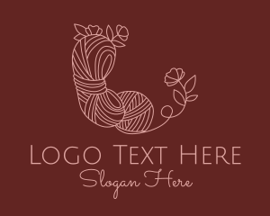 Knit - Flower Knitting Yarn logo design