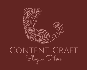 Flower Knitting Yarn logo design