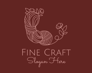 Flower Knitting Yarn logo design