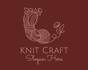 Knit - Flower Knitting Yarn logo design