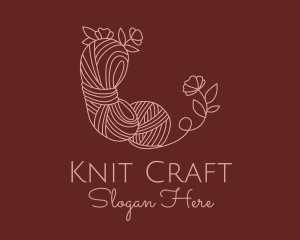 Flower Knitting Yarn logo design