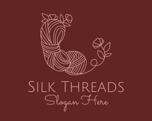 Flower Knitting Yarn logo design