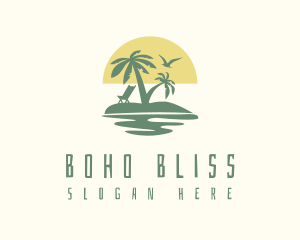 Palm Tree Beach Resort logo design