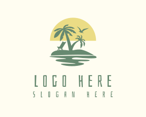 Beach - Palm Tree Beach Resort logo design