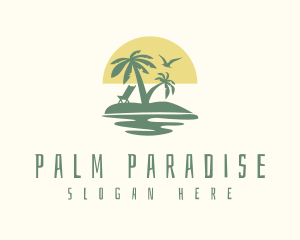 Palm Tree Beach Resort logo design