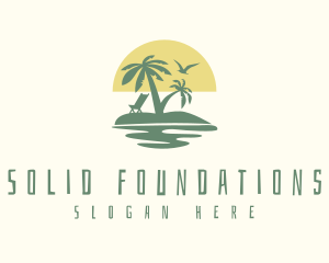Tropical - Palm Tree Beach Resort logo design