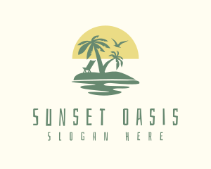 Palm Tree Beach Resort logo design