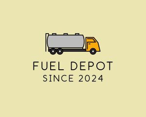 Petrol - Oil Tanker Truck logo design